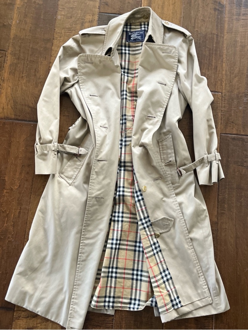 Burberry Beige Trench Coat with Signature Check Lining